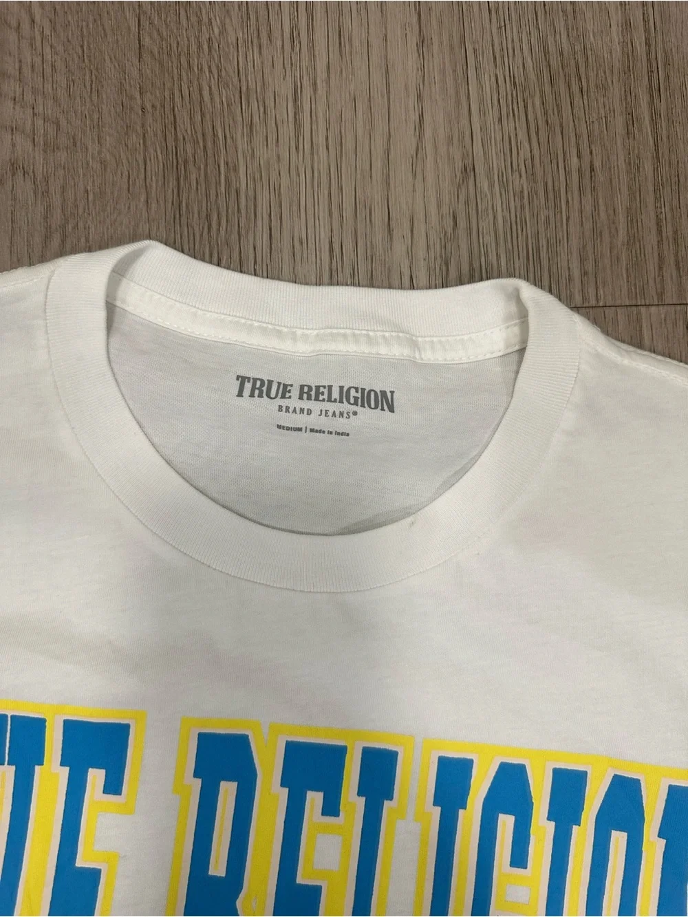 True Religion Men's White Graphic Logo Tee